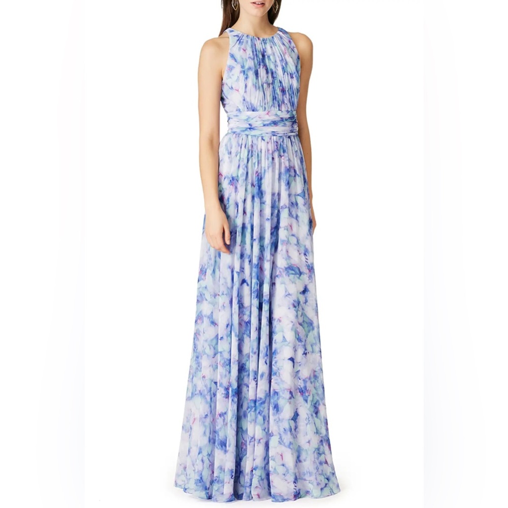 Badgley Mischka water Lillies maxi dress